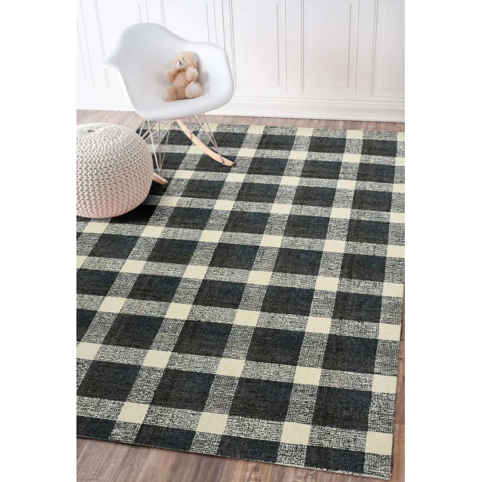Amer Tartan Cartwell Charcoal Plaid Hand-Tufted Wool Area Rug 2'x3'