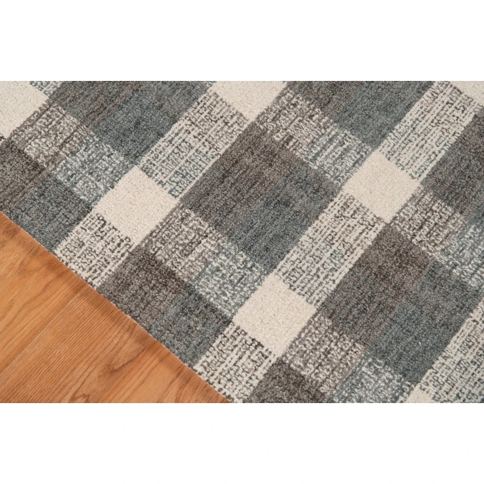 Amer Tartan Cartwell Dark Gray Plaid Hand-Tufted Wool Area Rug 2'x3'