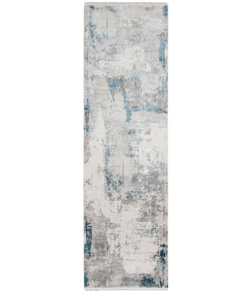 Amer Venice Dacono Gray Abstract Runner Rug 3'x9'10"
