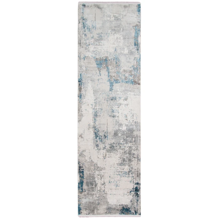 Amer Venice Dacono Gray Abstract Runner Rug 3'x9'10"