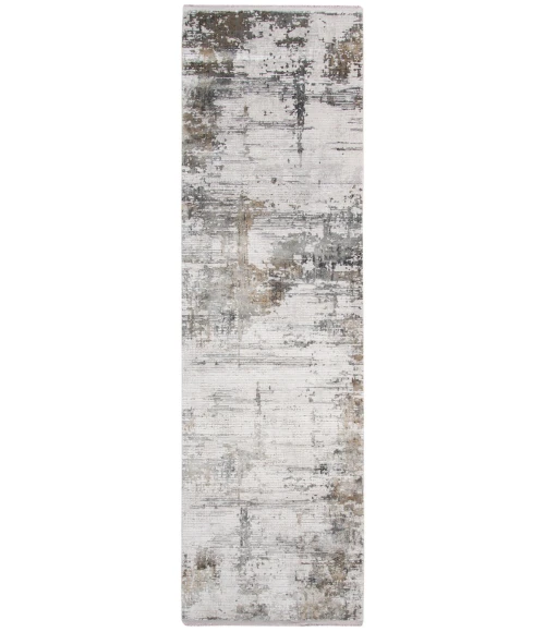 Amer Venice Frasier Ivory/Gold Abstract Runner Rug 3'x9'10"