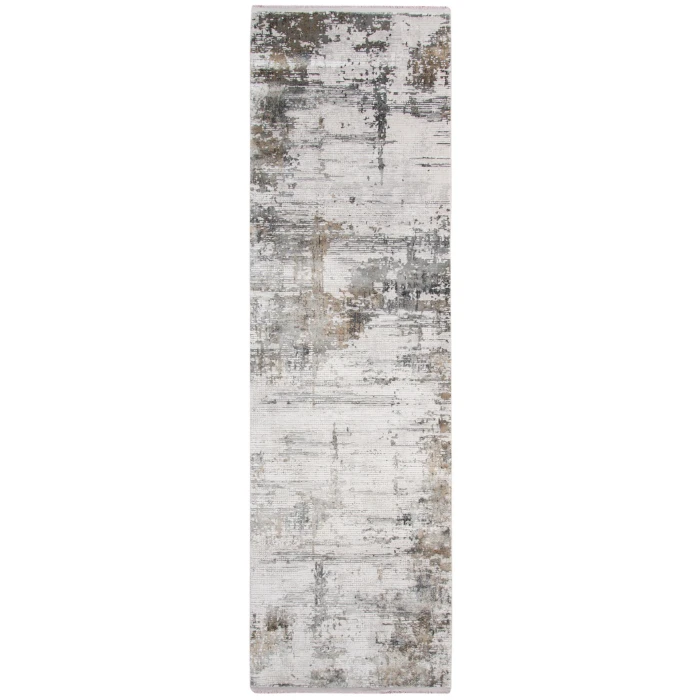Amer Venice Frasier Ivory/Gold Abstract Runner Rug 3'x9'10"