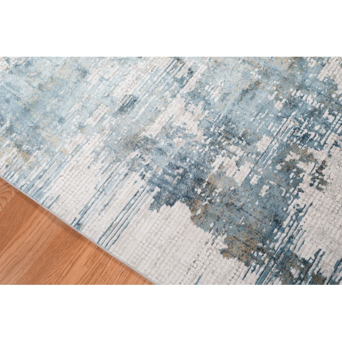 Amer Venice Hayden Ivory/Blue Abstract Area Rug 2'x3'