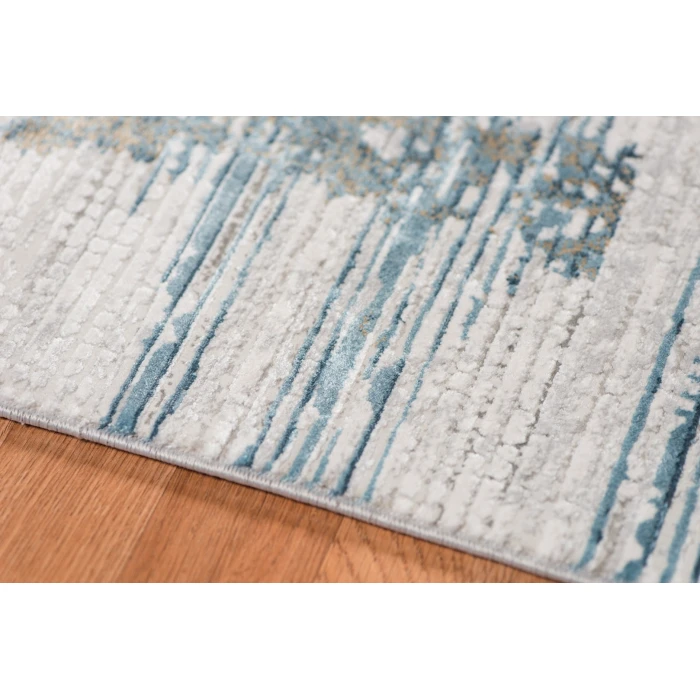 Amer Venice Hayden Ivory/Blue Abstract Area Rug 2'x3'