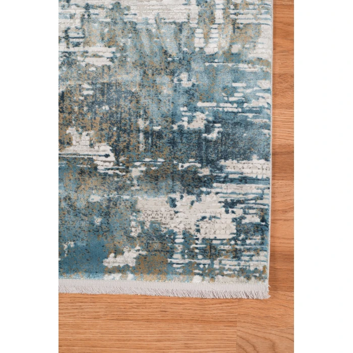 Amer Venice Hayden Ivory/Blue Abstract Area Rug 2'x3'