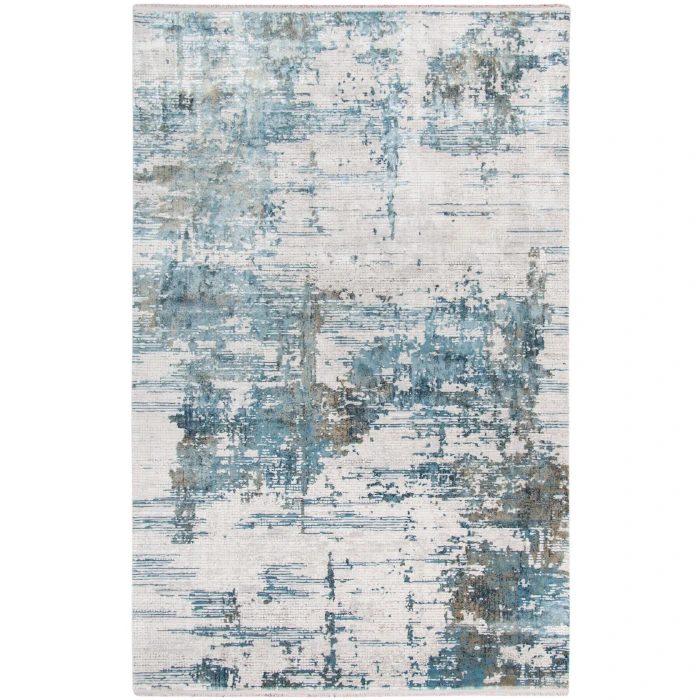 Amer Venice Hayden Ivory/Blue Abstract Area Rug 2'x3'
