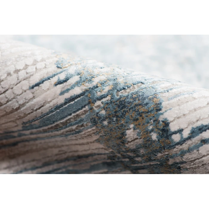 Amer Venice Hayden Ivory/Blue Abstract Area Rug 2'x3'