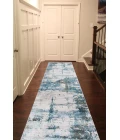 Amer Venice Hayden Ivory/Blue Abstract Runner Rug 3'x9'10"