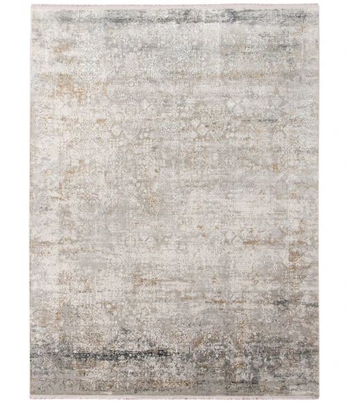 Amer Venice Frisco Gray/Gold Bordered Area Rug 4'11"x7'6"