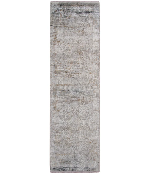 Amer Venice Frisco Gray/Gold Bordered Runner Rug 3'x9'10"