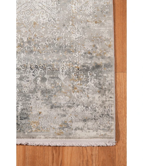 Amer Venice Frisco Gray/Gold Bordered Area Rug 4'11"x7'6"