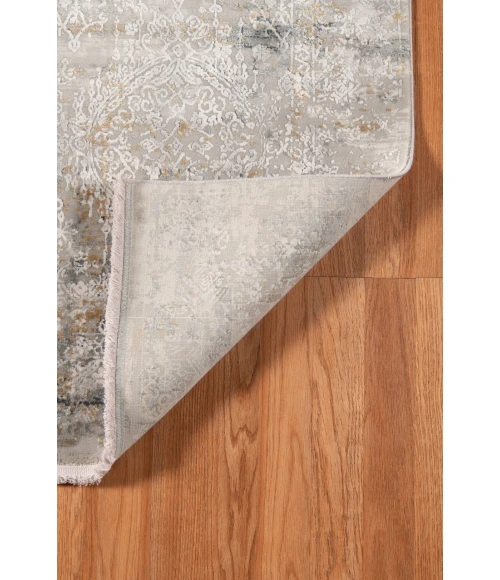 Amer Venice Frisco Gray/Gold Bordered Area Rug 4'11"x7'6"