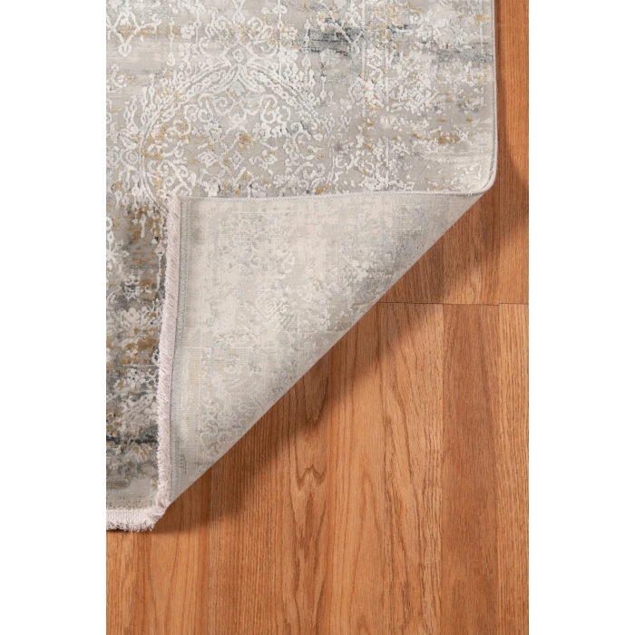 Amer Venice Frisco Gray/Gold Bordered Area Rug 4'11"x7'6"
