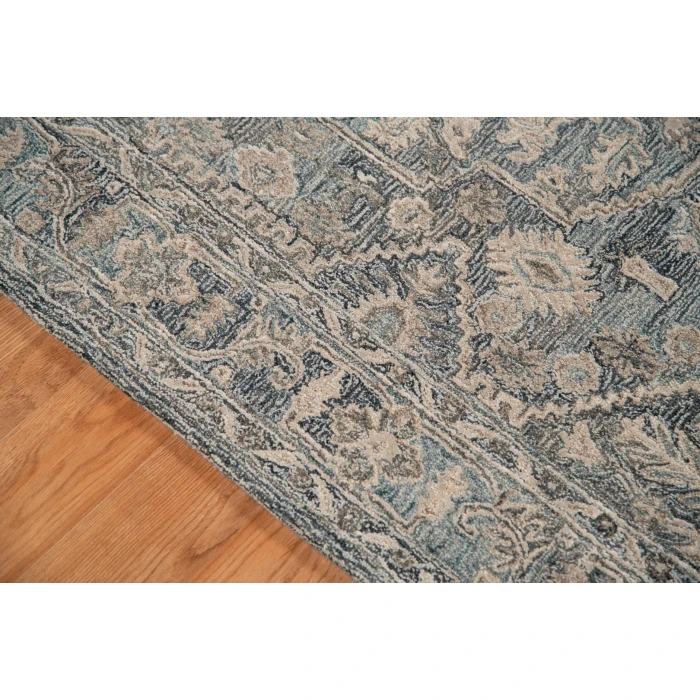 Amer Vestige Jericha Blue Hand-Tufted Wool Blend Area Rug 8'x10'
