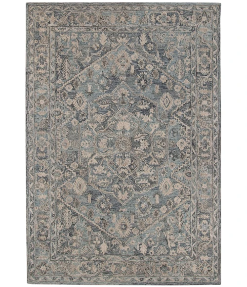 Amer Vestige Jericha Blue Hand-Tufted Wool Blend Area Rug 5'x7'6"