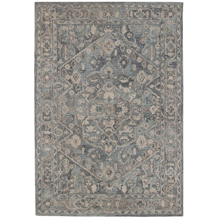 Amer Vestige Jericha Blue Hand-Tufted Wool Blend Area Rug 8'x10'