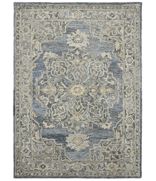 Amer Vestige Nucia Blue/Taupe Hand-Tufted Wool Blend Area Rug 3'6"x5'6"