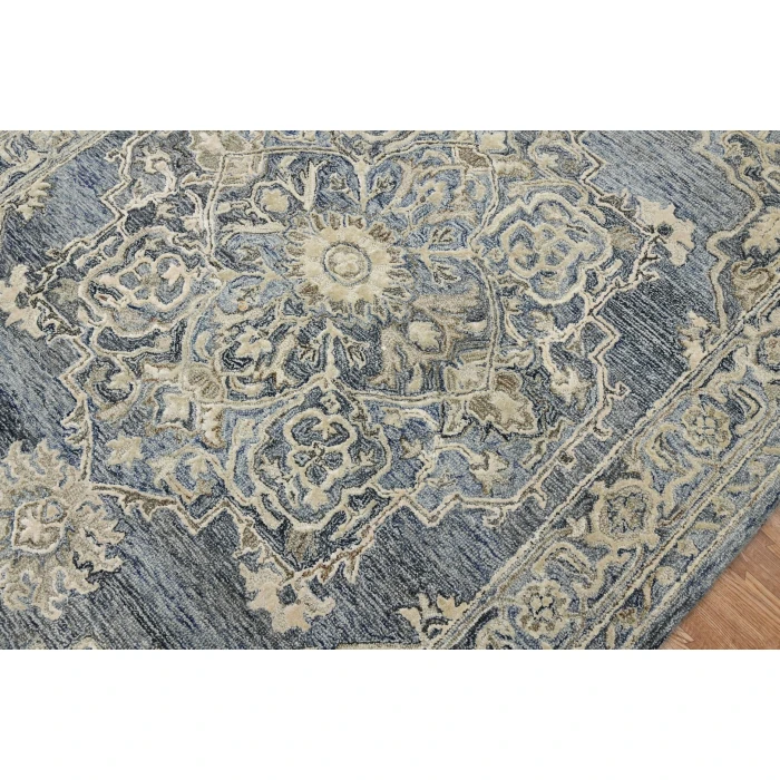 Amer Vestige Nucia Blue/Taupe Hand-Tufted Wool Blend Area Rug 8'x10'