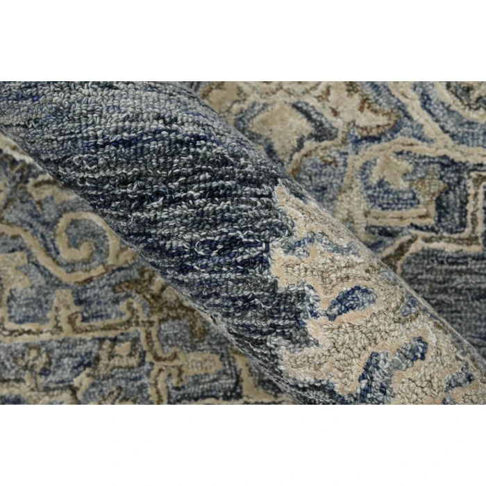 Amer Vestige Nucia Blue/Taupe Hand-Tufted Wool Blend Area Rug 8'x10'