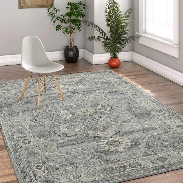 Amer Vestige Nucia Gray Hand-Tufted Wool Blend Area Rug 8'x10'