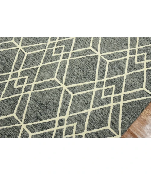 Amer Vista Duncan Gray Hand-Hooked Wool Area Rug 5'x8'