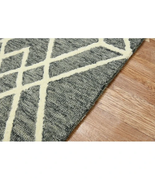 Amer Vista Duncan Gray Hand-Hooked Wool Area Rug 5'x8'