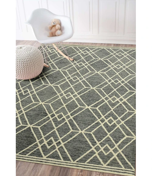 Amer Vista Duncan Gray Hand-Hooked Wool Area Rug 5'x8'