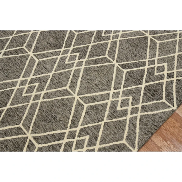 Amer Vista Duncan Taupe Hand-Hooked Wool Area Rug 5'x8'
