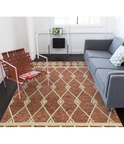 Amer Vista Raton Sienna Hand-Hooked Wool Area Rug 8'x10'