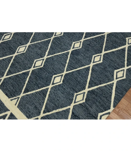 Amer Vista Raton Navy Hand-Hooked Wool Area Rug 5'x8'