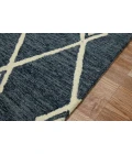 Amer Vista Raton Navy Hand-Hooked Wool Area Rug 5'x8'