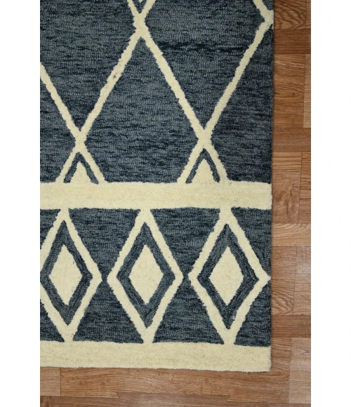 Amer Vista Raton Navy Hand-Hooked Wool Area Rug 5'x8'