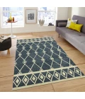 Amer Vista Raton Navy Hand-Hooked Wool Area Rug 5'x8'