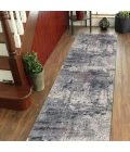 Amer Vermont Allaine Gray Polyester Runner Rug 2'7" x 8'