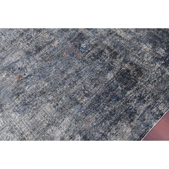Amer Vermont Bianca Gray/Orange Polyester Area Rug 2'x3'