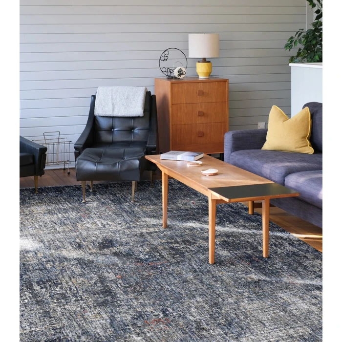 Amer Vermont Bianca Gray/Orange Polyester Area Rug 2'x3'