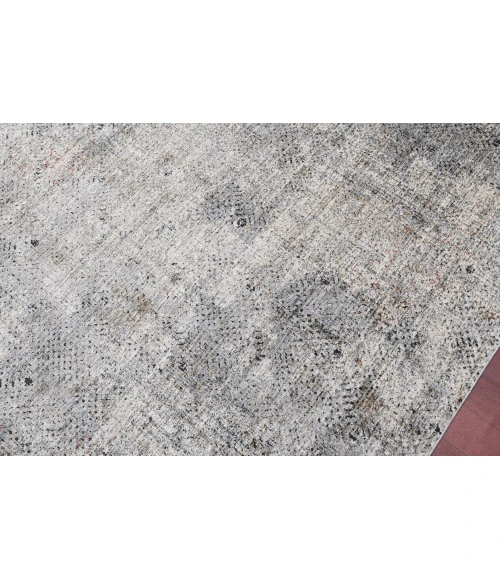 Amer Vermont Divina Gray Polyester Runner Rug 2'7" x 8'