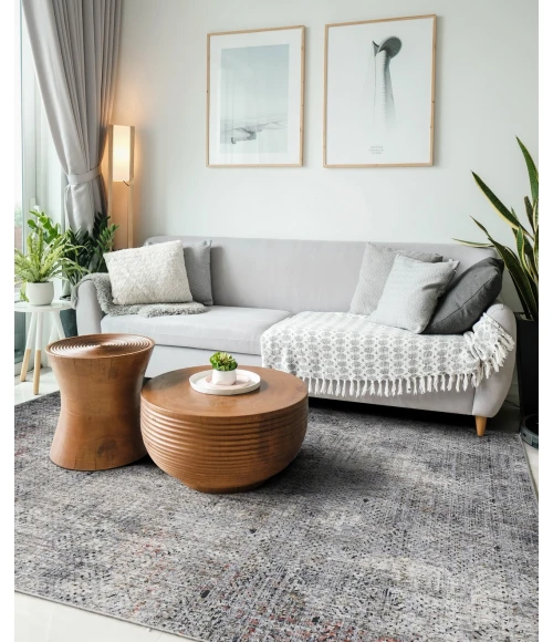 Amer Vermont Divina Gray Polyester Area Rug 7'10" x 9'10"