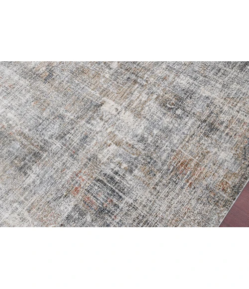Amer Vermont Erysse Gray/Orange Polyester Area Rug 7'10" x 9'10"