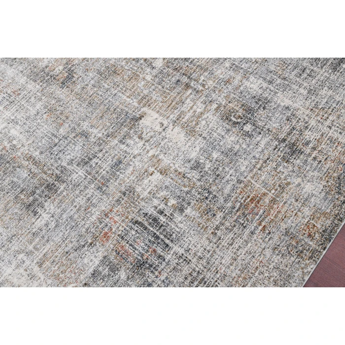 Amer Vermont Erysse Gray/Orange Polyester Area Rug 5'3" x 7'6"