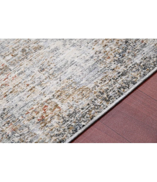 Amer Vermont Erysse Gray/Orange Polyester Area Rug 7'10" x 9'10"