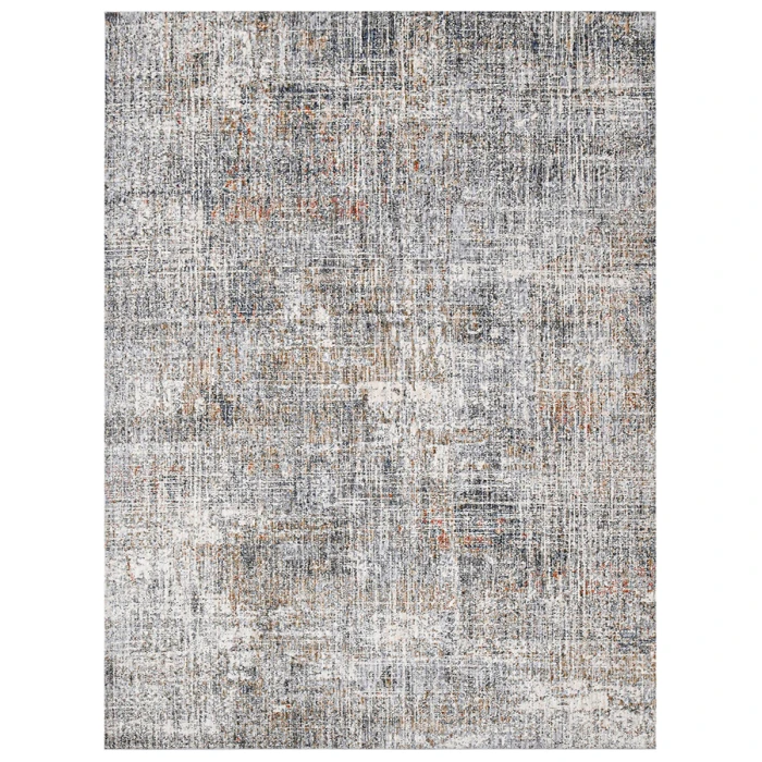 Amer Vermont Erysse Gray/Orange Polyester Area Rug 5'3" x 7'6"