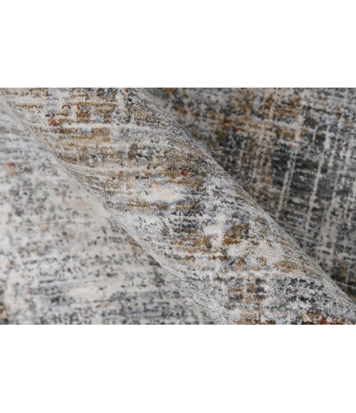 Amer Vermont Erysse Gray/Orange Polyester Area Rug 7'10" x 9'10"