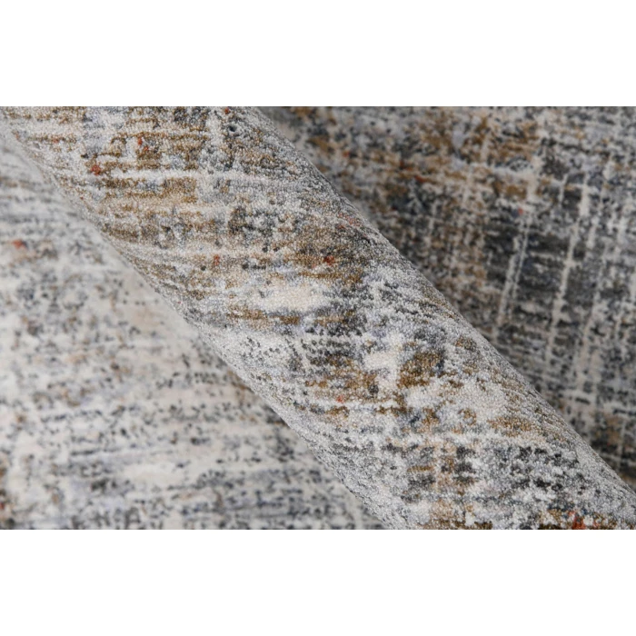 Amer Vermont Erysse Gray/Orange Polyester Area Rug 5'3" x 7'6"