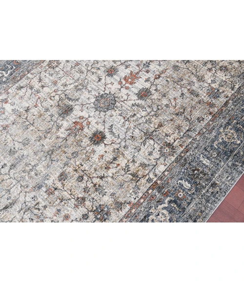 Amer Vermont Glidel Ivory/Gray Polyester Area Rug 7'10" x 9'10"