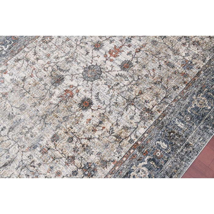Amer Vermont Glidel Ivory/Gray Polyester Runner Rug 2'7" x 8'