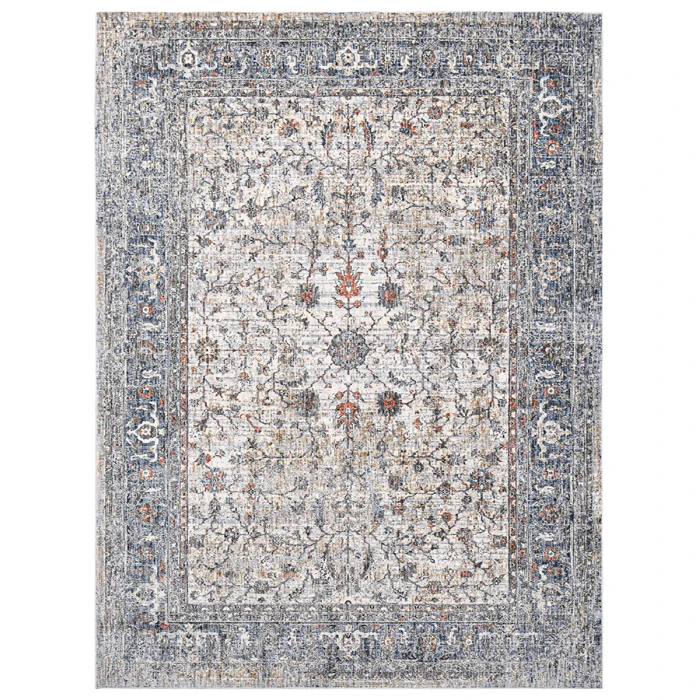 Amer Vermont Glidel Ivory/Gray Polyester Runner Rug 2'7" x 8'