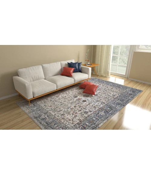 Amer Vermont Glidel Ivory/Gray Polyester Area Rug 7'10" x 9'10"