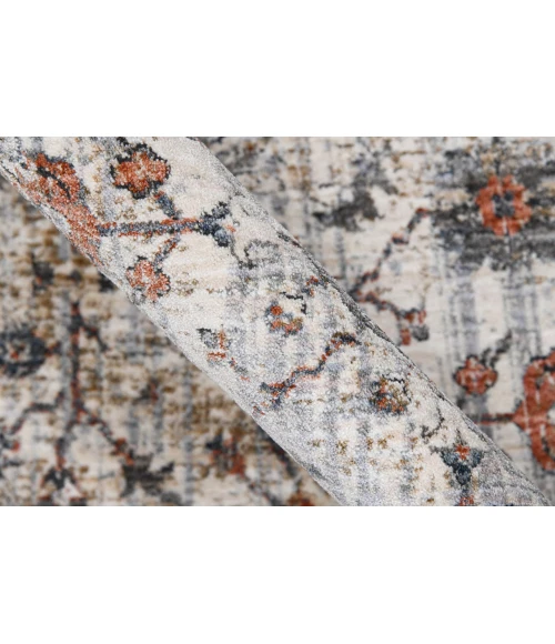 Amer Vermont Glidel Ivory/Gray Polyester Area Rug 7'10" x 9'10"