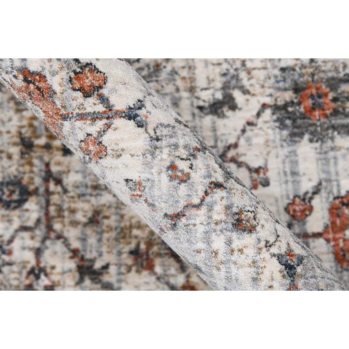 Amer Vermont Glidel Ivory/Gray Polyester Runner Rug 2'7" x 8'
